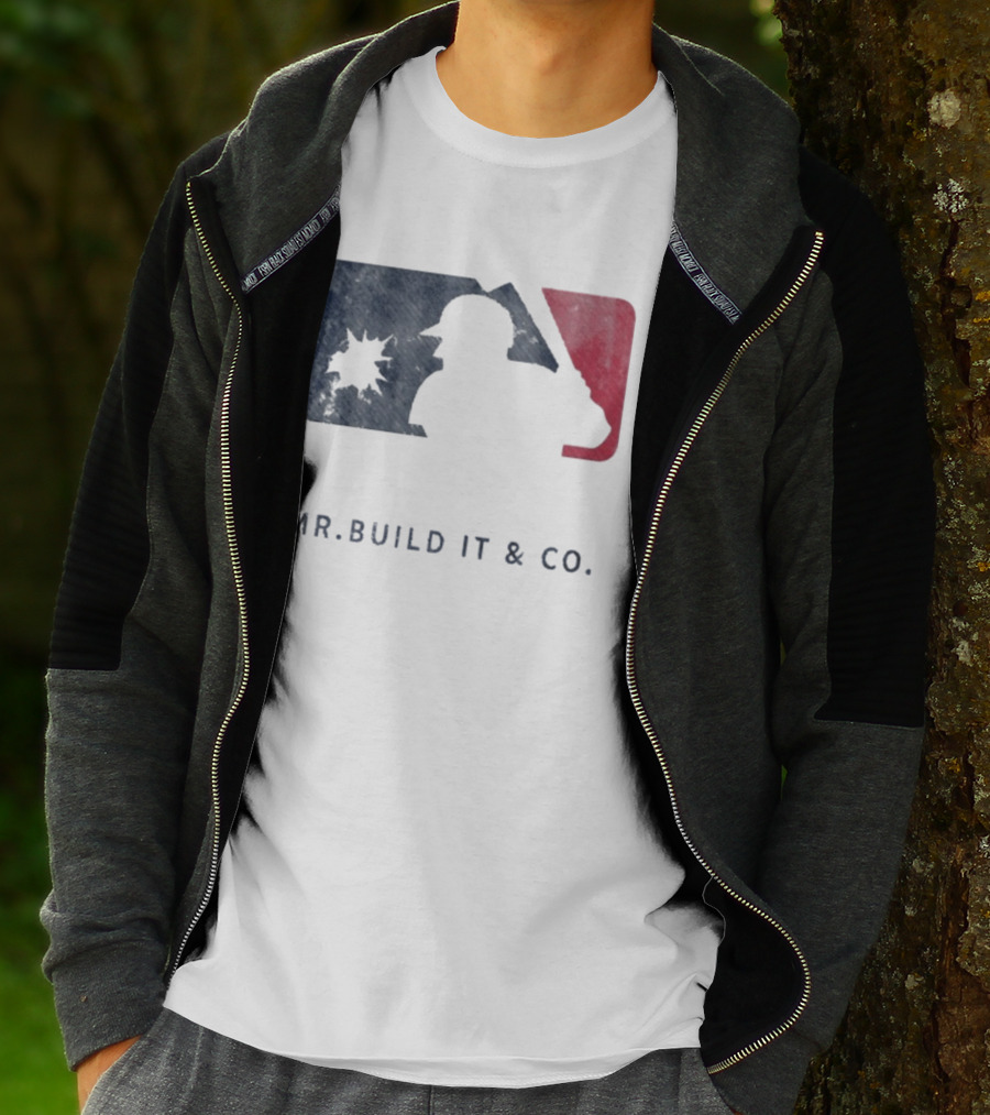 Mr Build It Wrecking Day MLB Bulldozer Silhouette T-Shirt