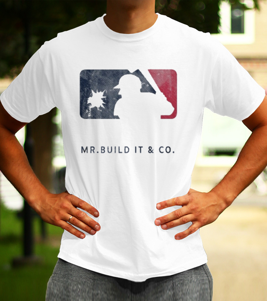 Mr Build It Wrecking Day MLB Bulldozer Silhouette T-Shirt