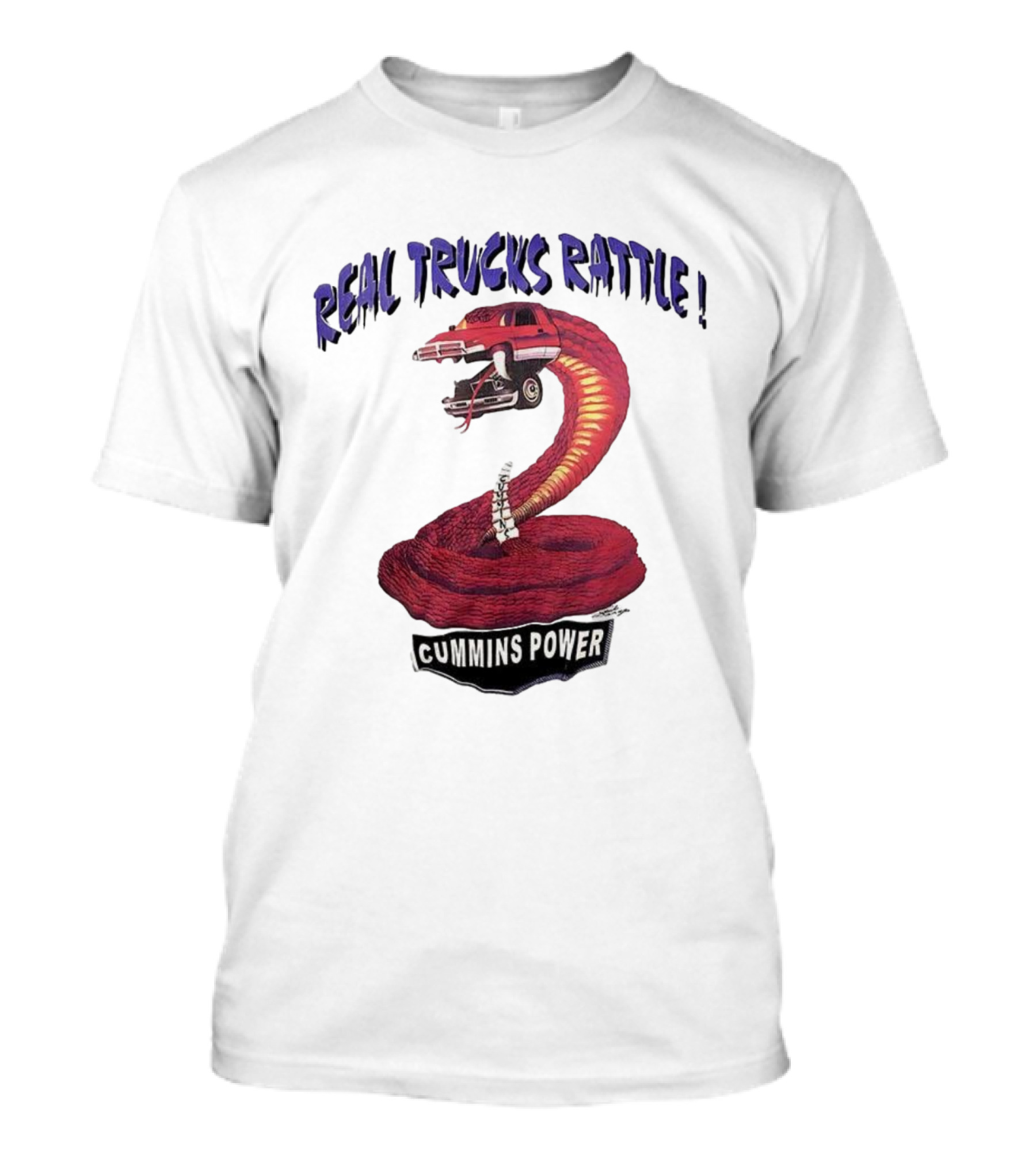 Real Trucks Rattle Cummins Power Snake Engine T-Shirt