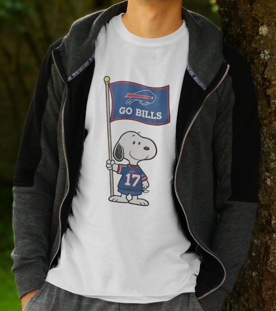 Snoopy Peanuts Go Bills Buffalo Bills Football Team Flag T-Shirt