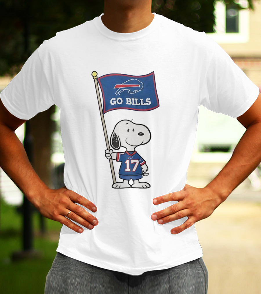 Snoopy Peanuts Go Bills Buffalo Bills Football Team Flag T-Shirt