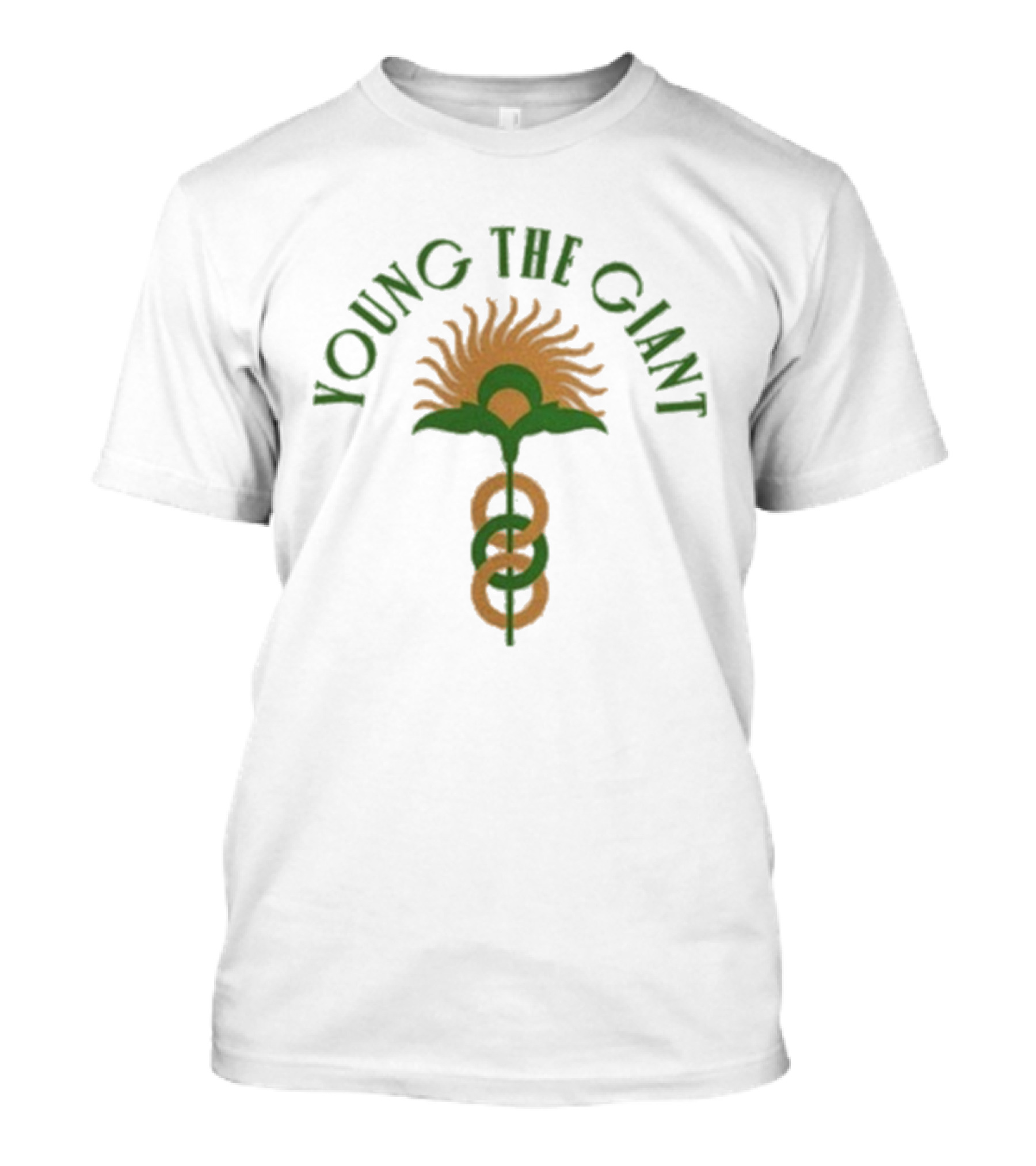 Young The Giant Sunflower Green And Orange Band Symbol T-Shirt