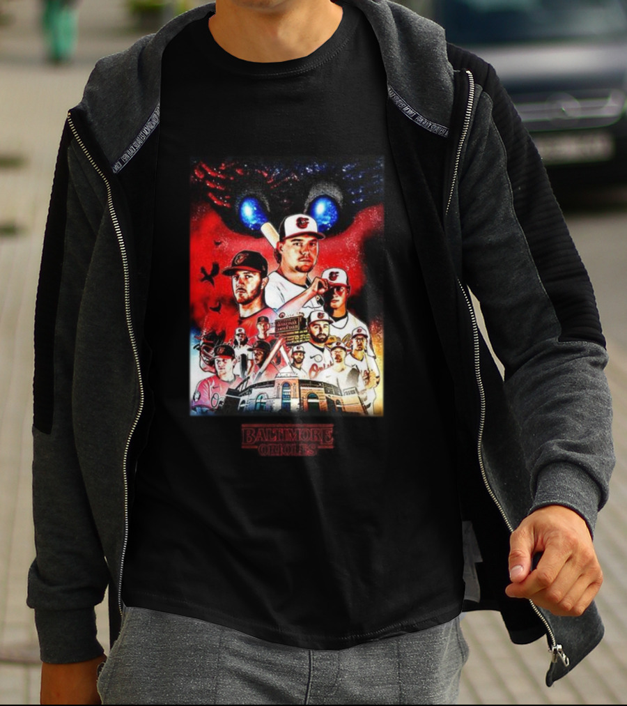 Baltimore Orioles Stranger Things Crossover With Camden Yards And Players T-Shirt