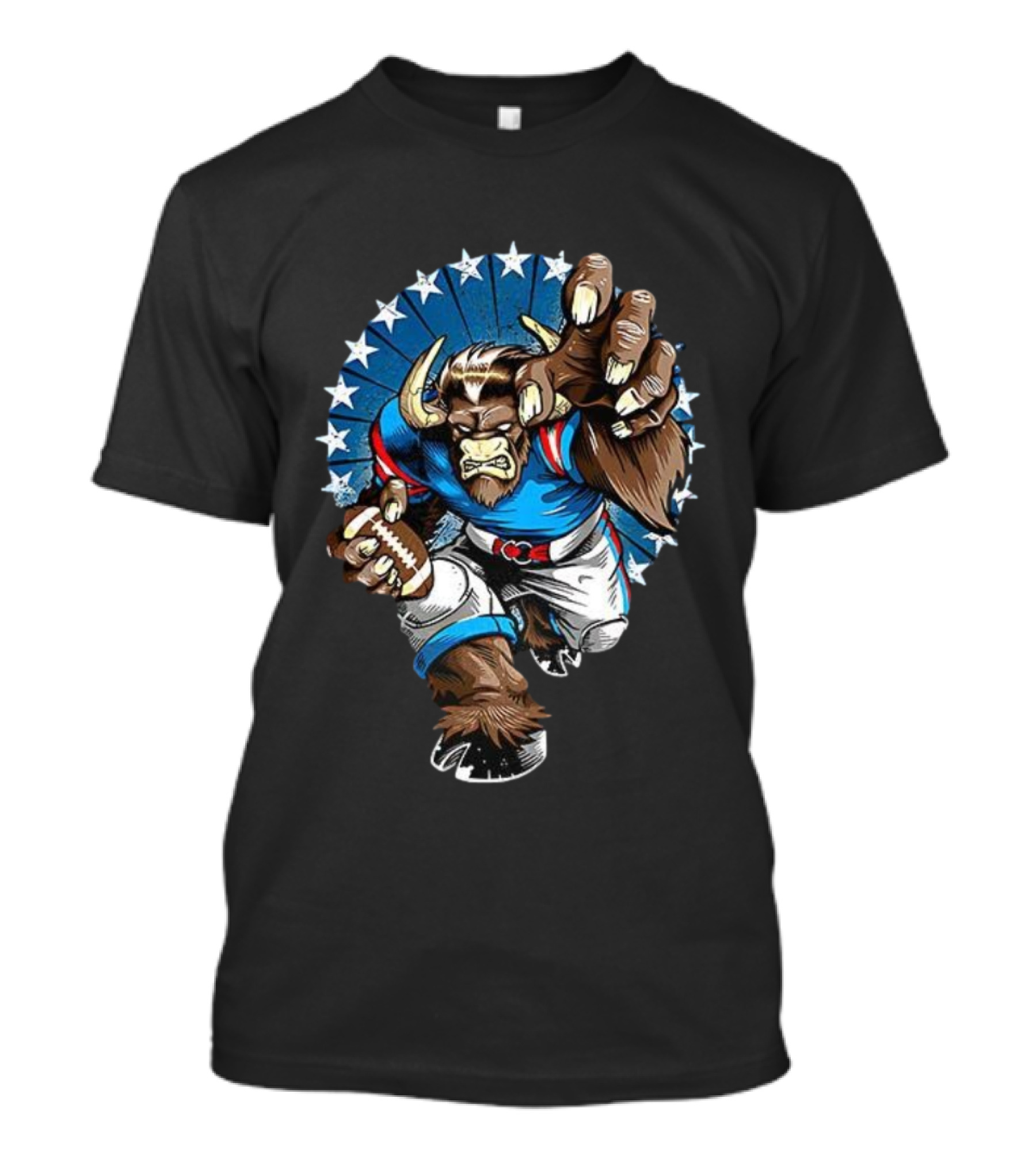 Buffalo Bills Minotaur Football Beast Starburst T-Shirt