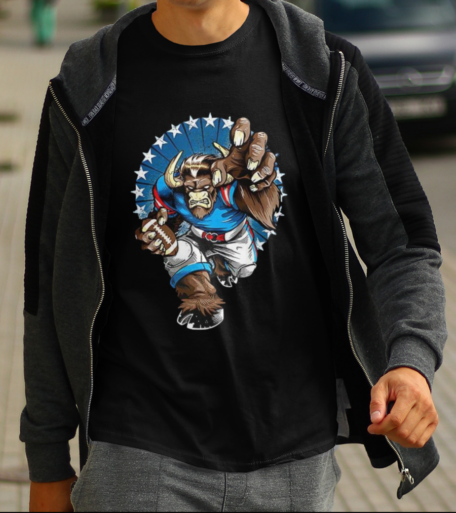 Buffalo Bills Minotaur Football Beast Starburst T-Shirt