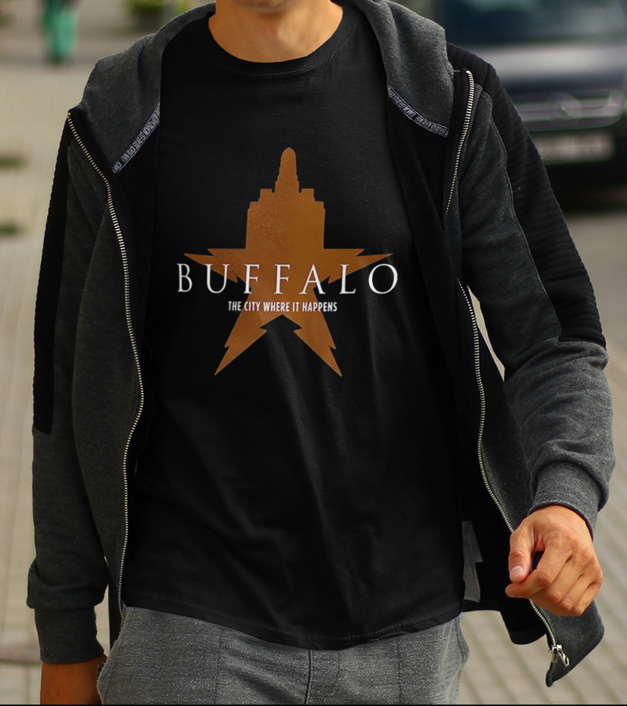 Buffalo The City Where It Happens Skyline Star Burst T-Shirt