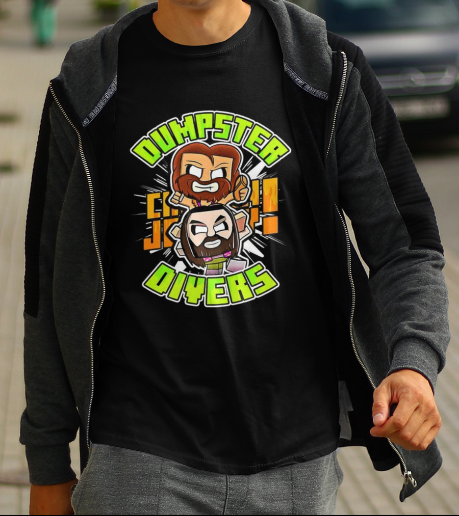 Dumpster Divers Cartoon Characters Fun Expression T-Shirt