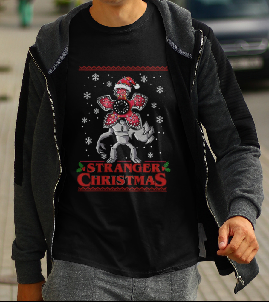 Stranger Things Demogorgon Christmas Ugly Sweater Theme T-Shirt