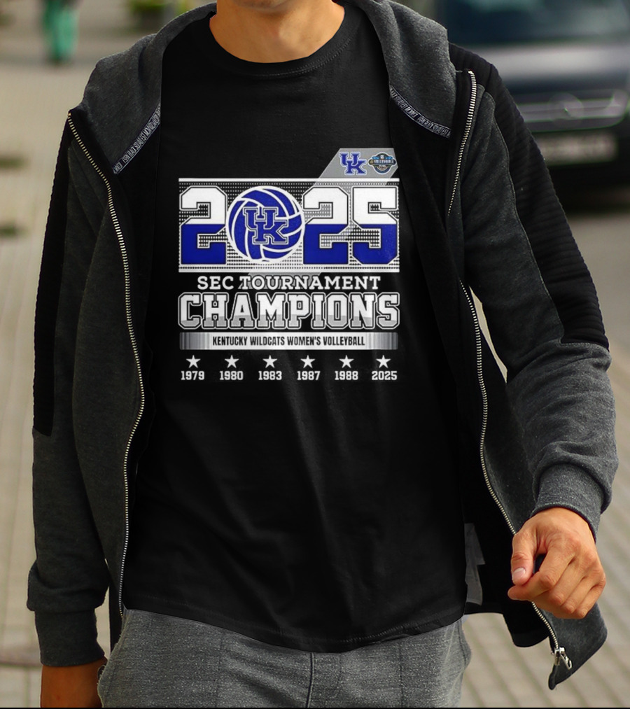 Kentucky Wildcats Women's Volleyball 2025 SEC Tournament Champions T-Shirt