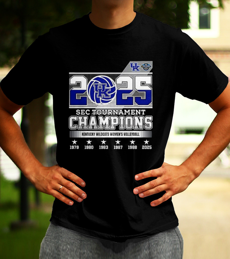Kentucky Wildcats Women's Volleyball 2025 SEC Tournament Champions T-Shirt
