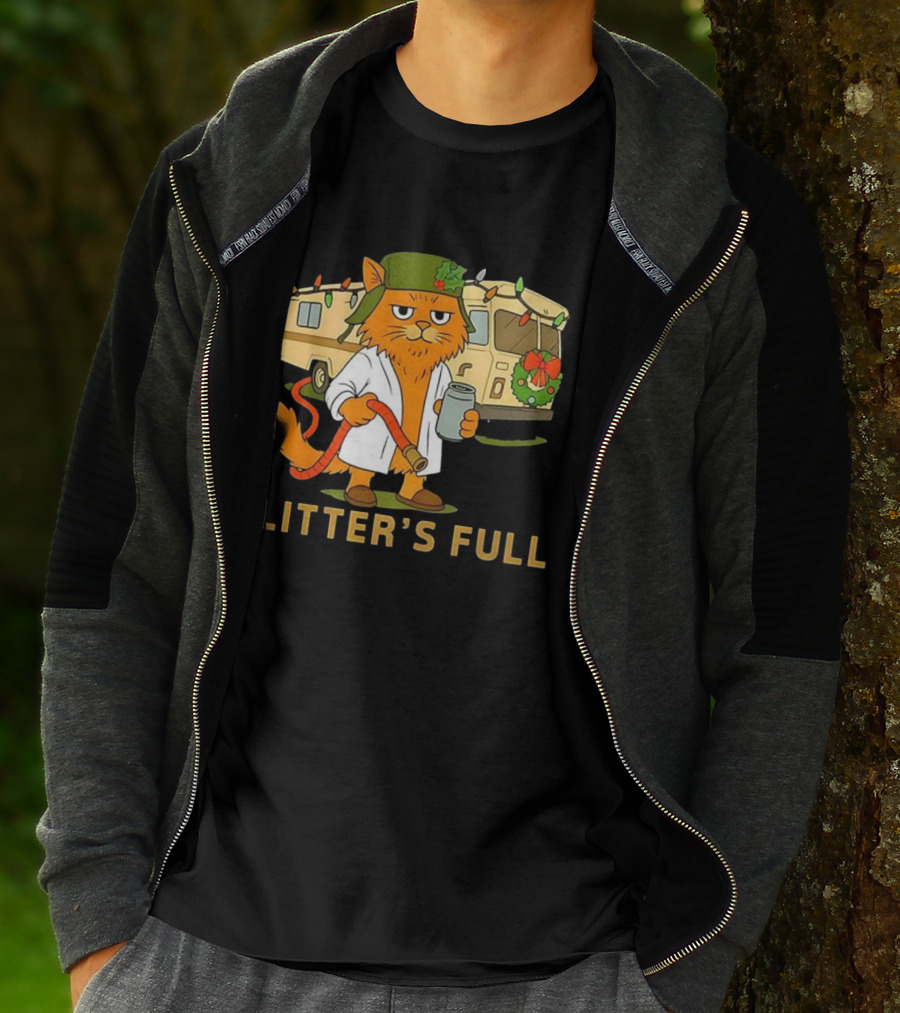 Litter's Full Shitters Full Cat Christmas RV Holiday Lights T-Shirt