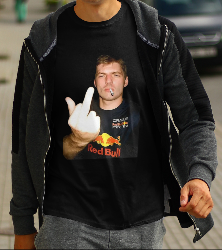 Max Oracle Red Bull Racing F1 Middle Finger Meme Cigarette T-Shirt