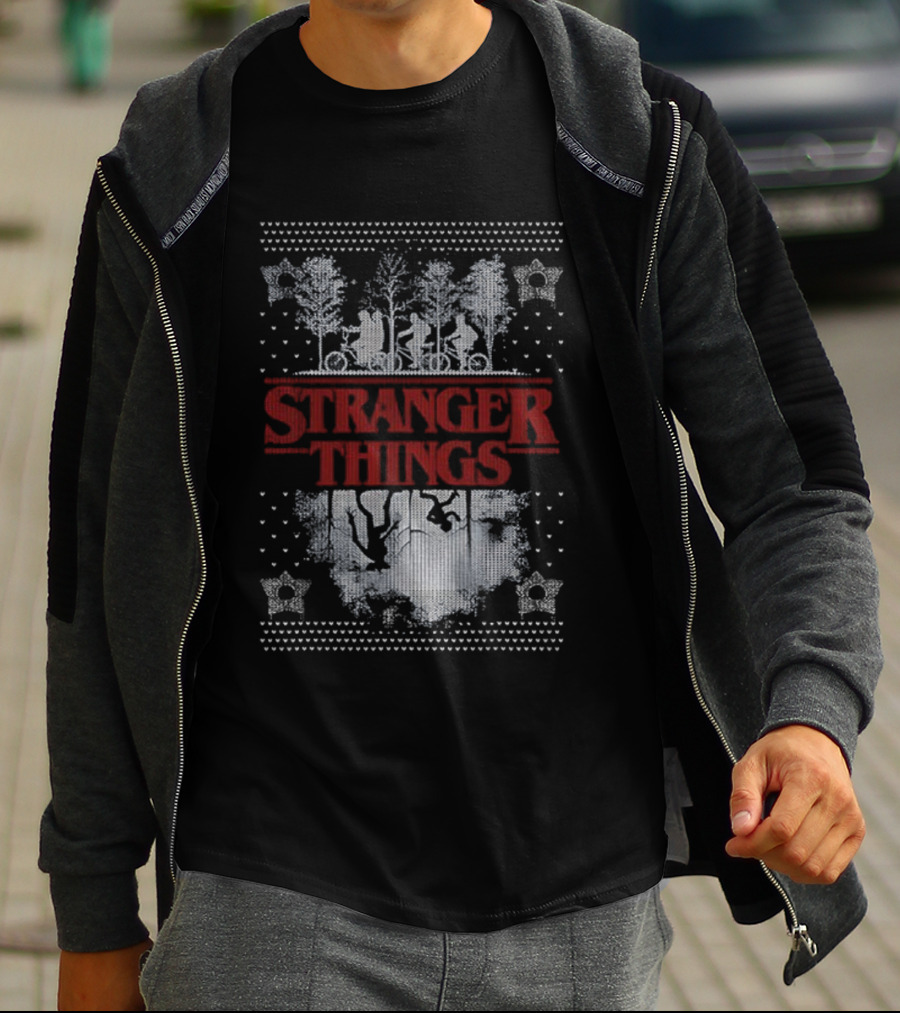 Stranger Things Christmas Demogorgon Ugly Sweater Epic T-Shirt