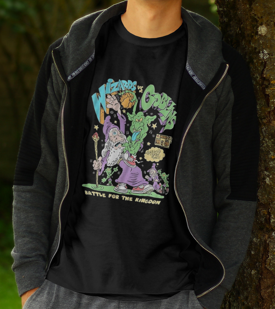 Wizards Vs Goblins Battle For The Kingdom Basketball Cartoons Scoreboard Showdown T-Shirt