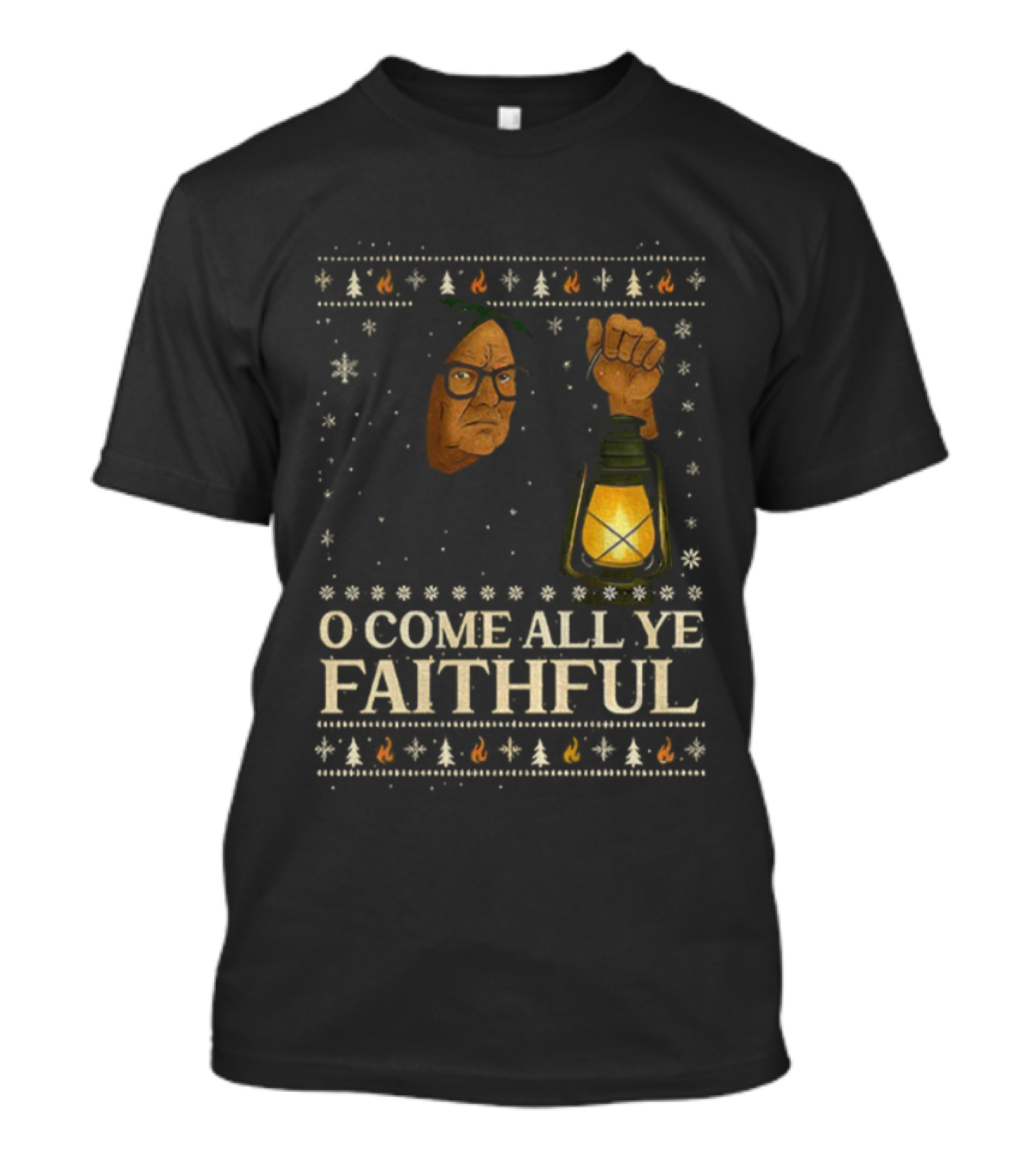 O Come All Ye Faithful Funny Traitors Christmas Sweater Lantern Design T-Shirt