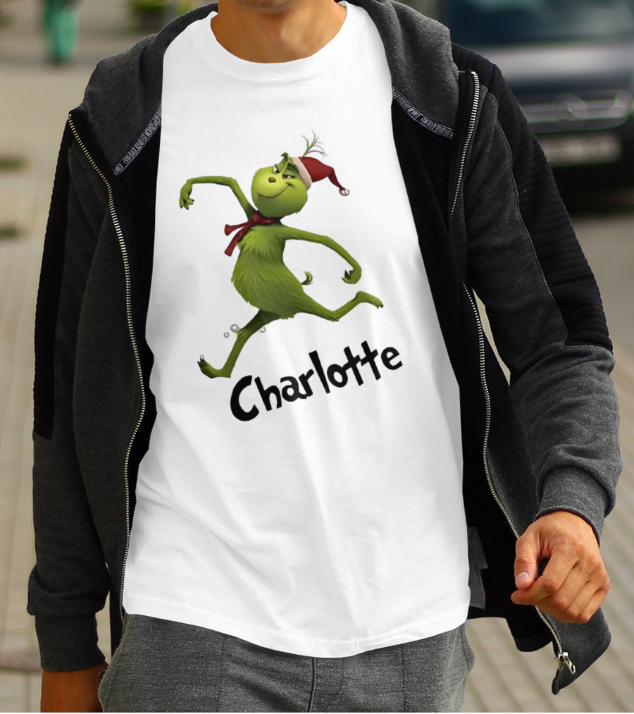 Grinch Santa Hat Charlotte Christmas Dance T-Shirt