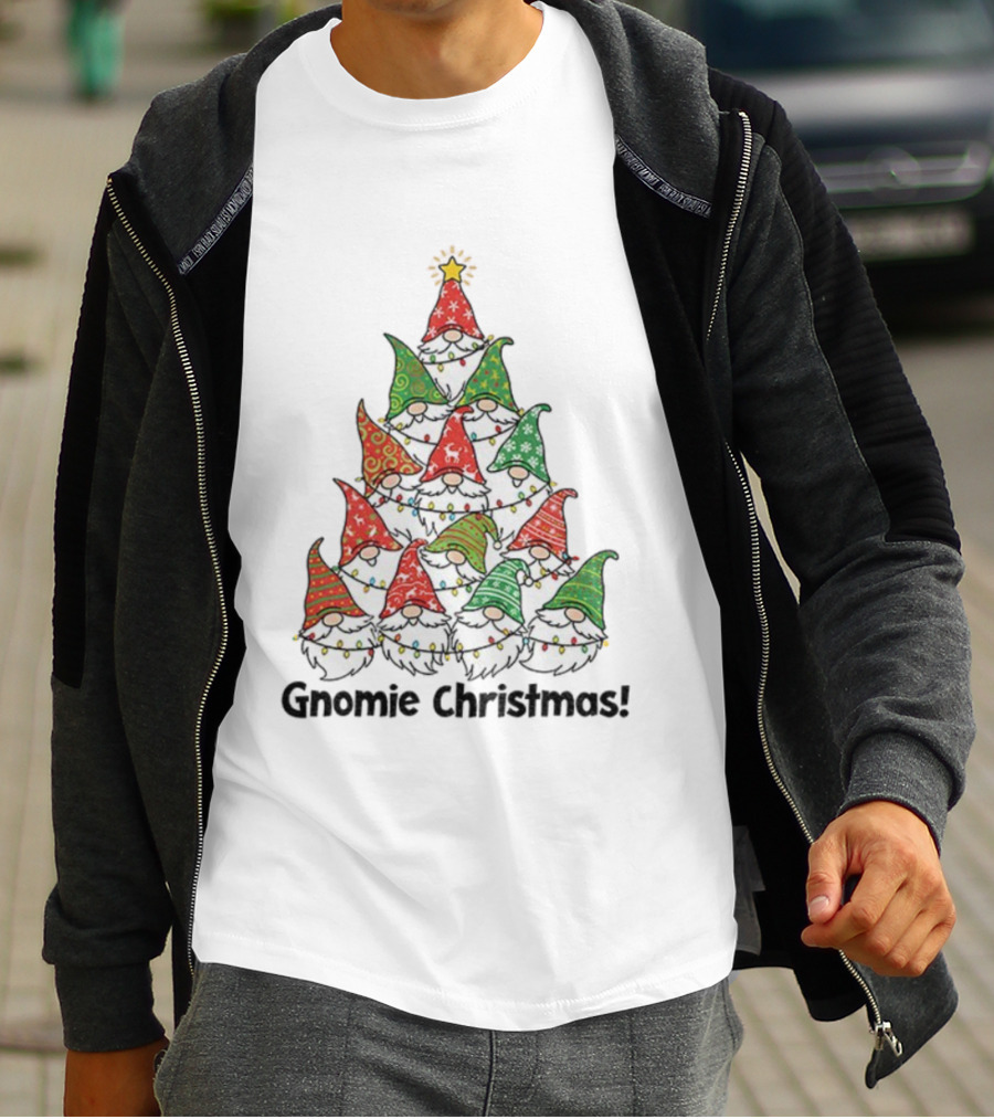 Gnome Christmas Tree Dear Santa I Tried To Be Good Merry Xmas T-Shirt