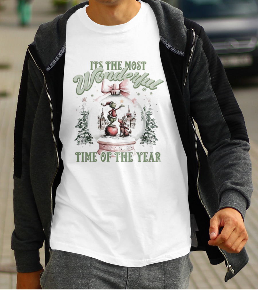 Grinchmas Snow Globe It's The Most Wonderful Time Of The Year T-Shirt