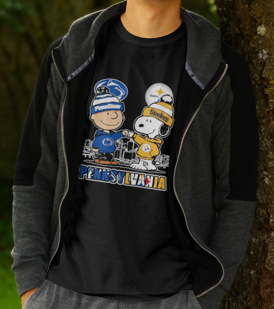Charlie Brown Snoopy Penn State Nittany Lions Pittsburgh Steelers Pennsylvania T-Shirt