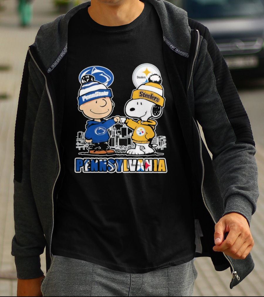 Charlie Brown Snoopy Penn State Nittany Lions Pittsburgh Steelers Pennsylvania T-Shirt