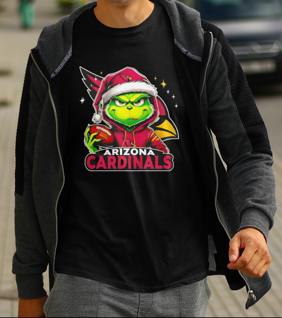 Arizona Cardinals Grinch Santa Christmas NFL Football Holiday T-Shirt