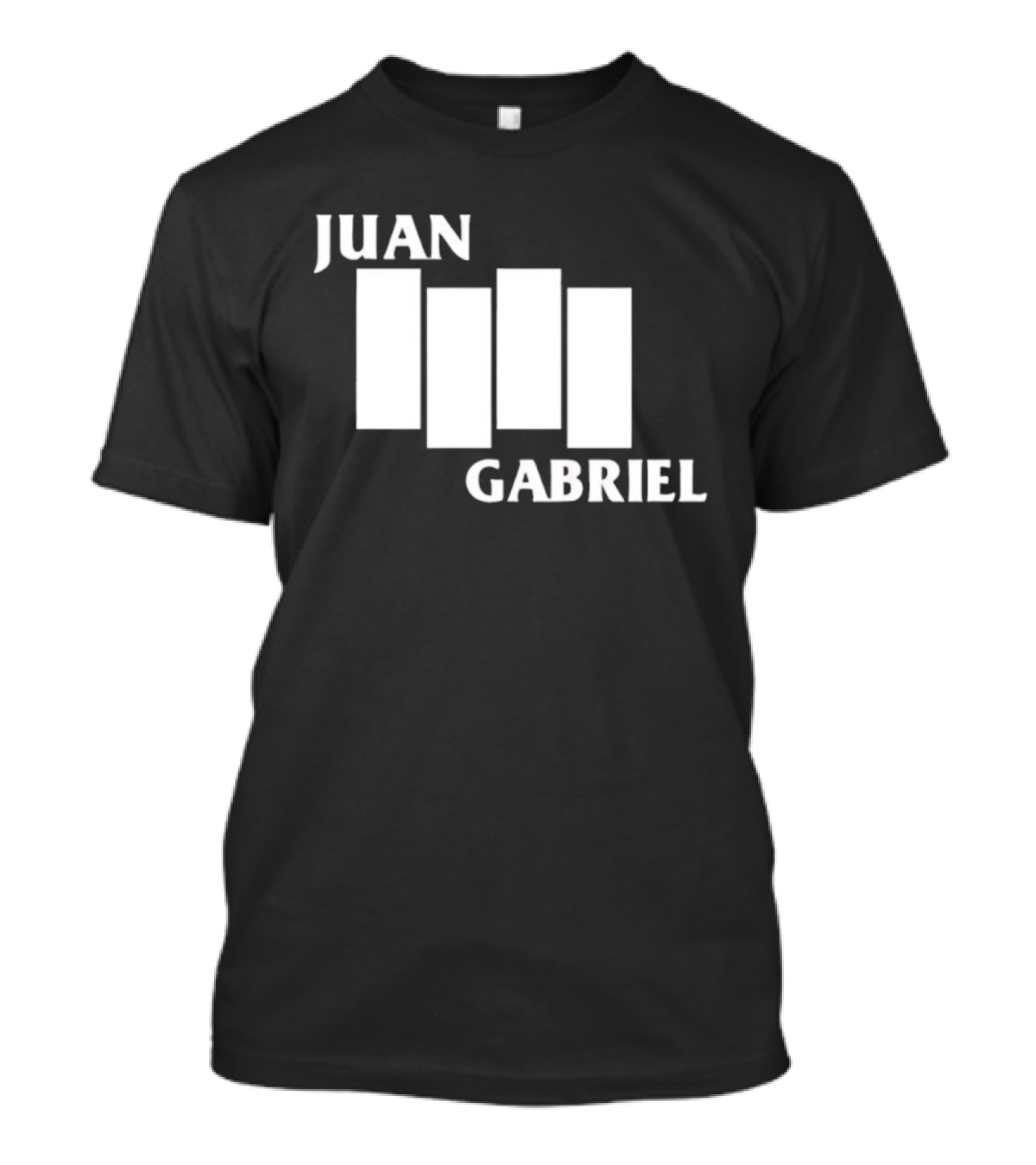 Juan Gabriel Black Flag Parody White Text T-Shirt