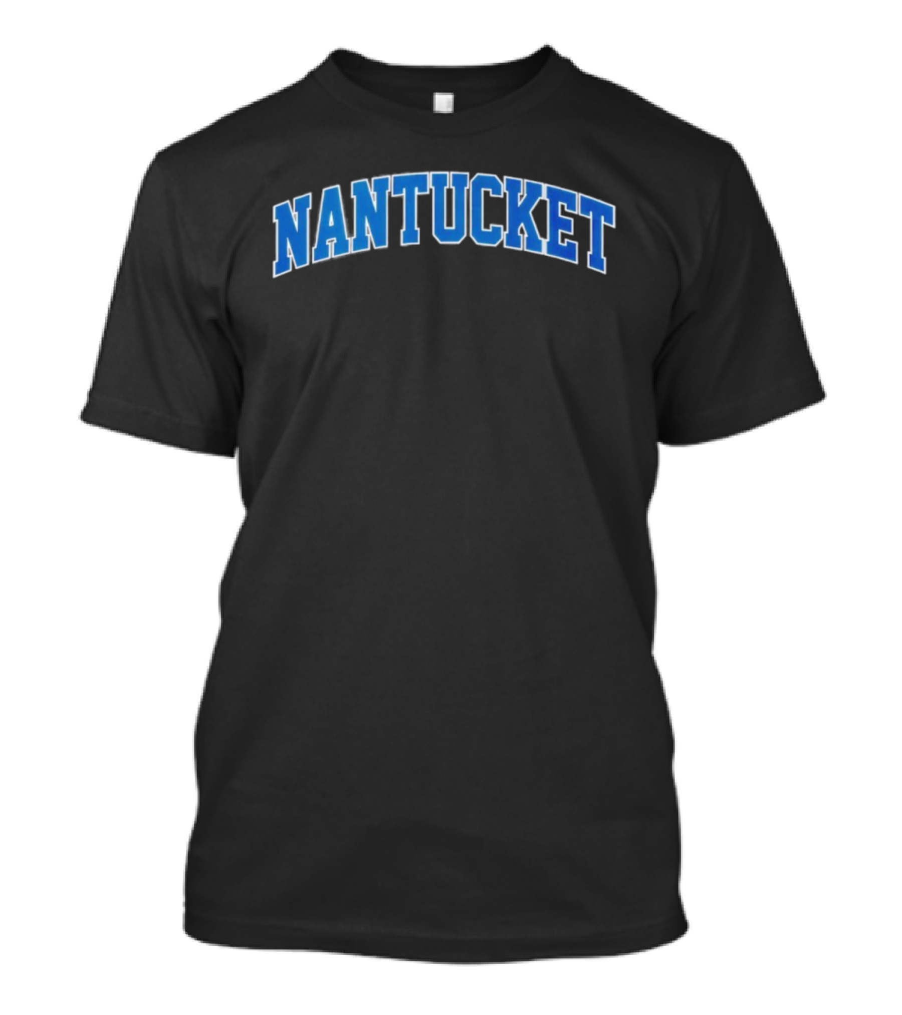 Nantucket Arch Bold Blue Text T-Shirt