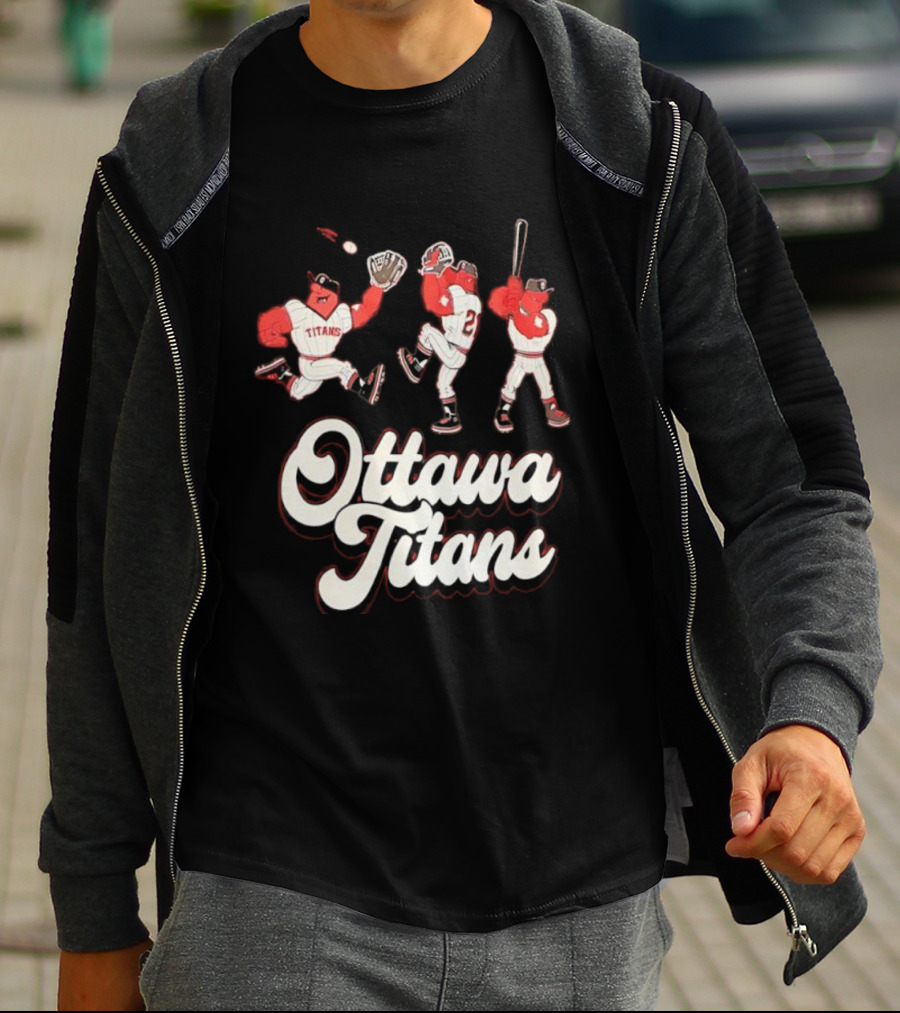Ottawa Titans Mascot Players Baseball Team Vintage Aesthetic T-Shirt