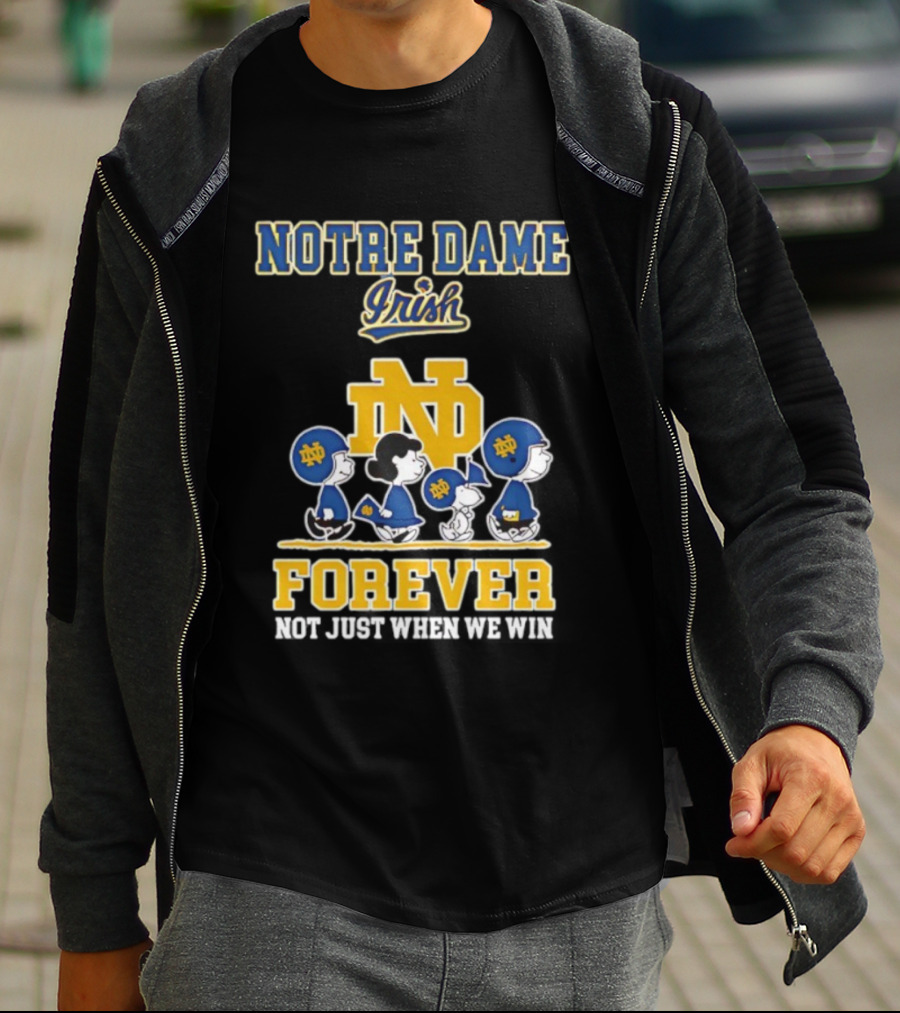 Notre Dame Irish Peanuts Characters Win Forever T-Shirt