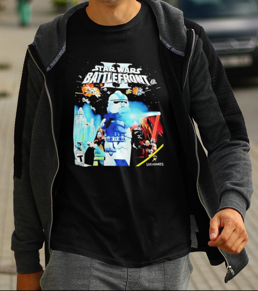 LEGO Star Wars Battlefront II Trooper And Lightsaber Duel Scene T-Shirt