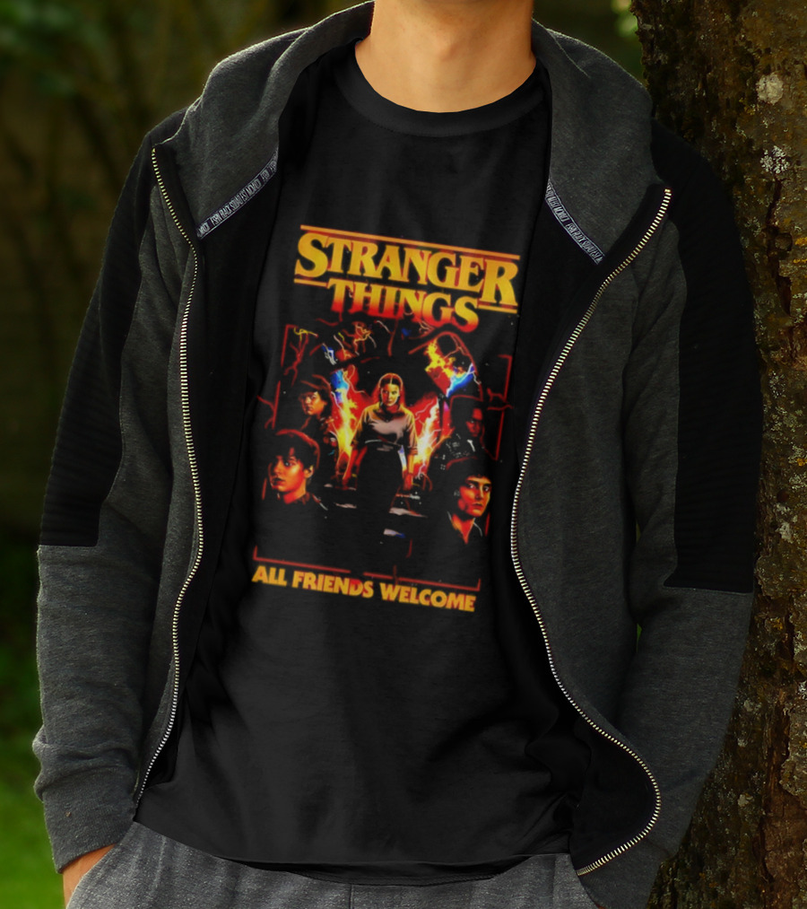 Stranger Things All Friends Welcome Eleven And Friends Retro Style T-Shirt