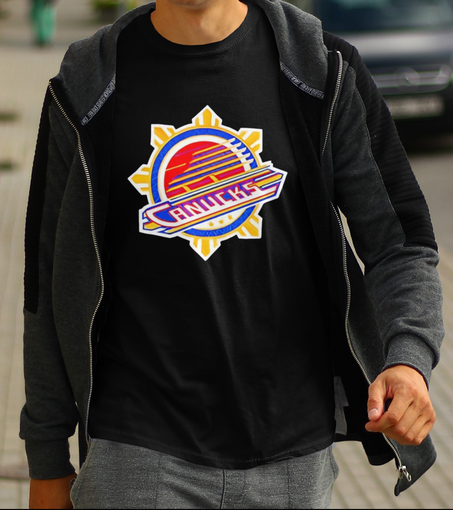 Vancouver Canucks Filipino Heritage Night Sun Design Canucks Text T-Shirt