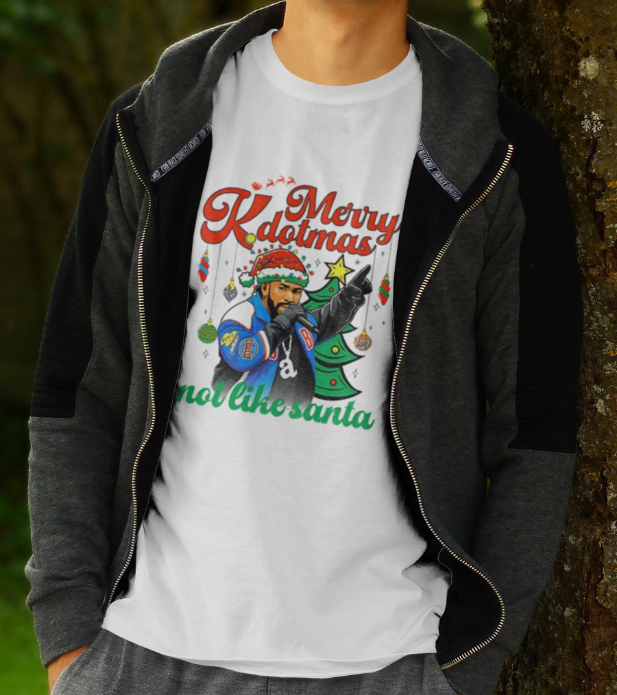 Merry Kdotmas Drake Santa Hat Not Like Santa Christmas T-Shirt