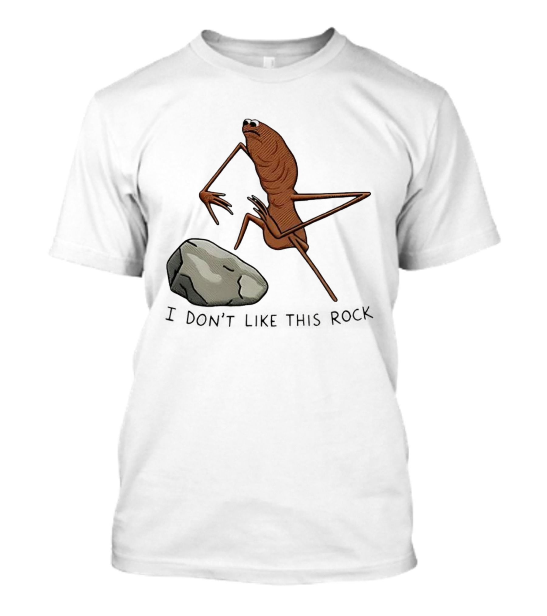 Marcus The Worm I Don’t Like This Rock Cartoon Bug Creature T-Shirt