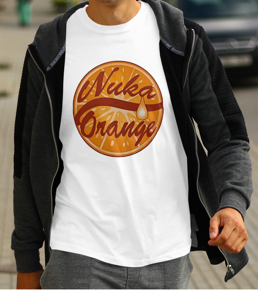 Nuka Orange Vintage Juice Cap Fallout Style Retro Design T-Shirt
