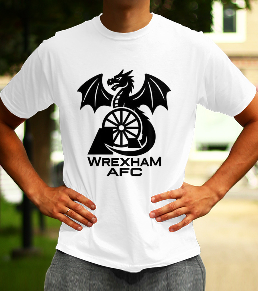 Wrexham AFC Dragon Emblem Wheel Design T-Shirt