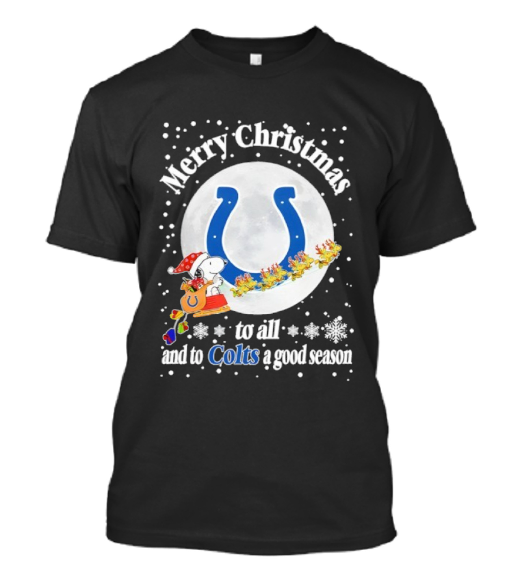 Indianapolis Colts Merry Christmas Snoopy Santa Sleigh Reindeer Football Season T-Shirt