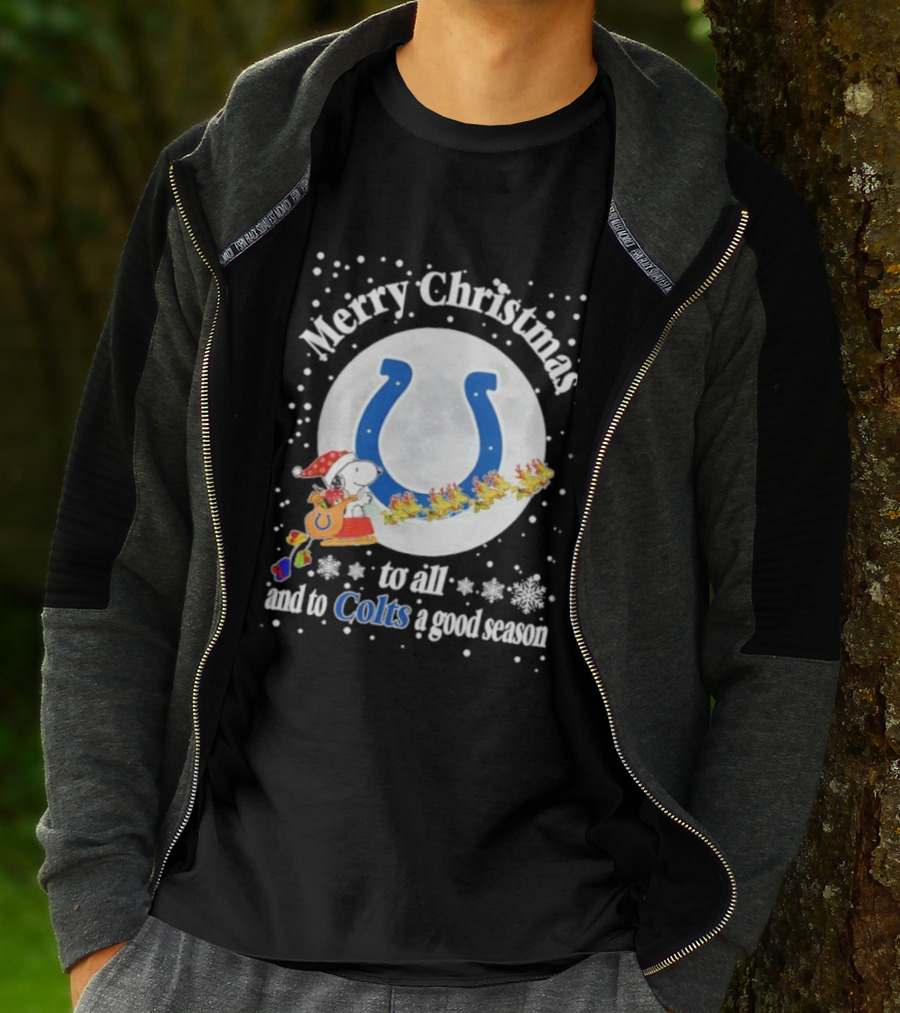 Indianapolis Colts Merry Christmas Snoopy Santa Sleigh Reindeer Football Season T-Shirt