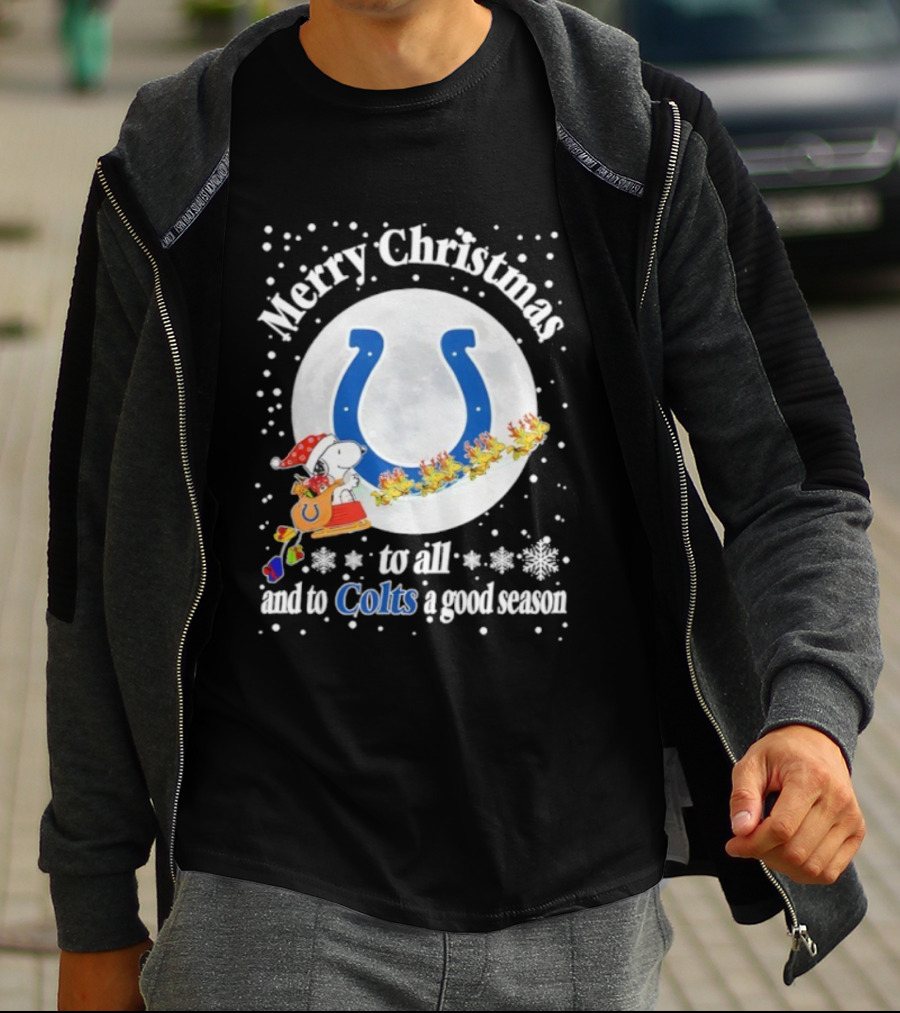 Indianapolis Colts Merry Christmas Snoopy Santa Sleigh Reindeer Football Season T-Shirt