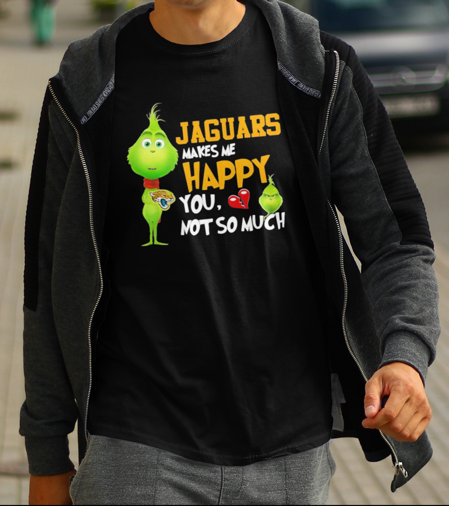 Jaguars Makes Me Happy You Not So Much Grinch Christmas Football T-Shirt