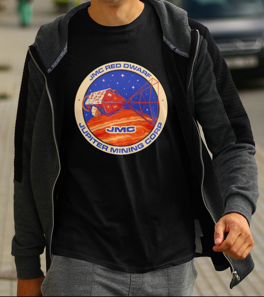 JMC Red Dwarf Jupiter Mining Corp Spacecraft Emblem T-Shirt