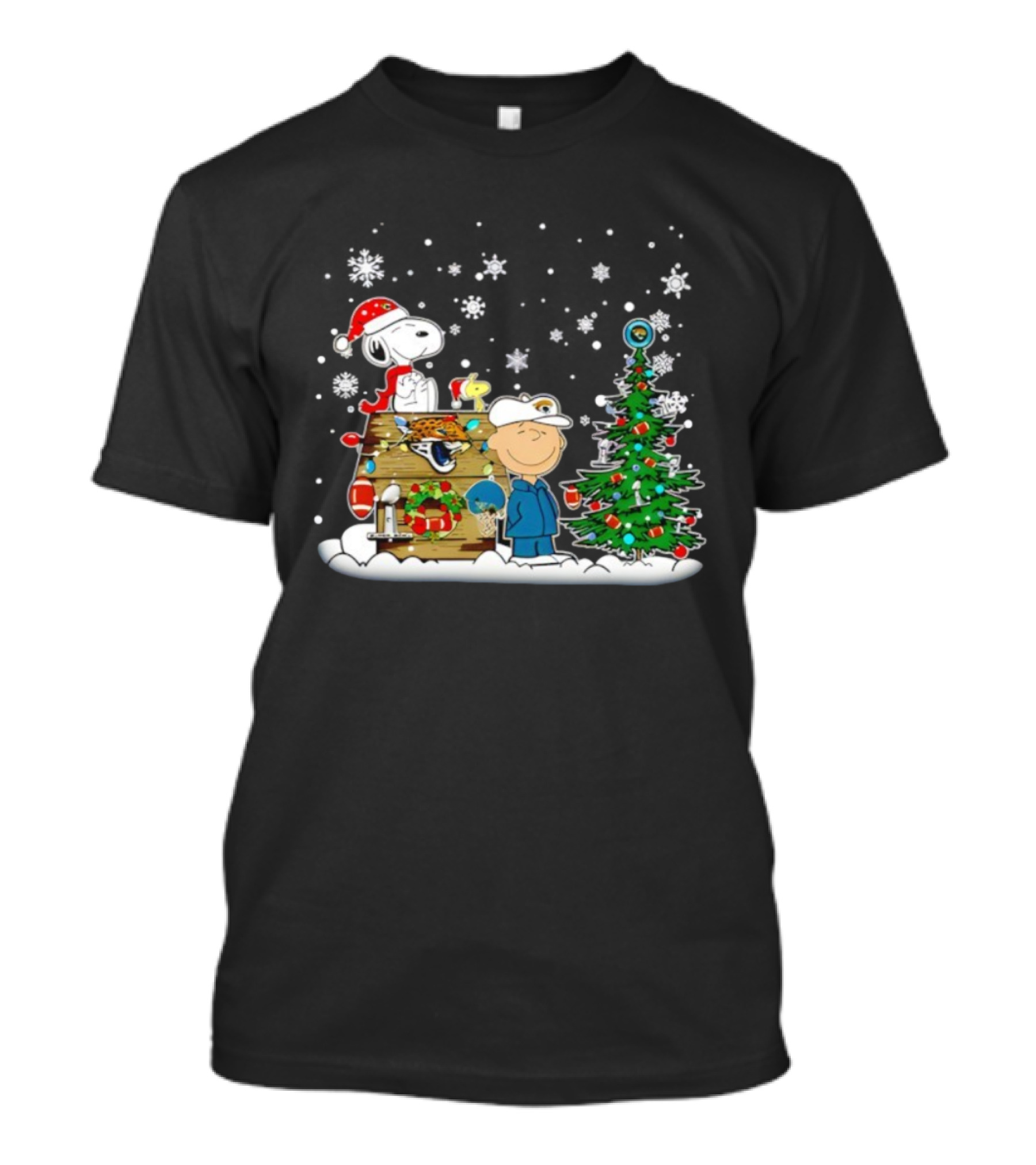Jacksonville Jaguars Christmas Snoopy Charlie Brown Holiday Football Champions T-Shirt