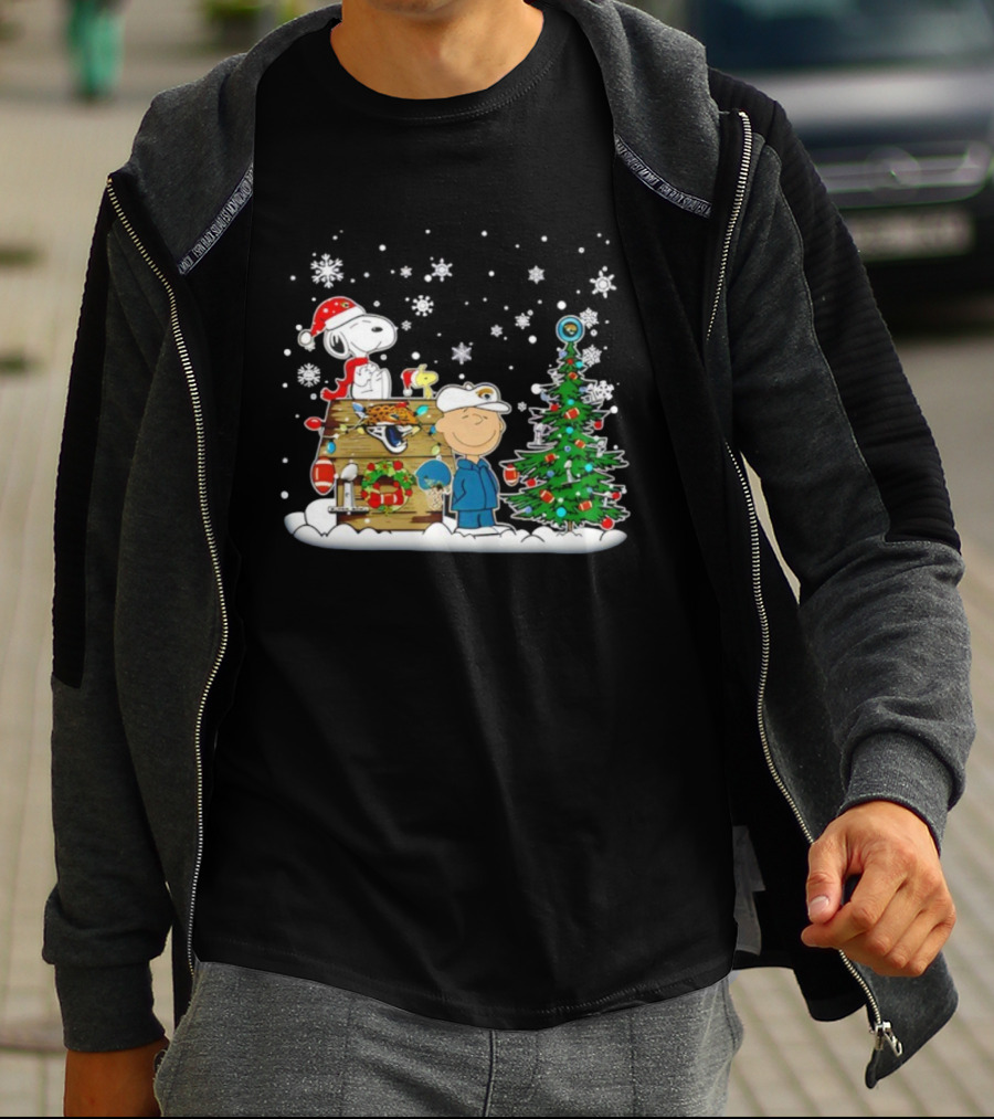 Jacksonville Jaguars Christmas Snoopy Charlie Brown Holiday Football Champions T-Shirt