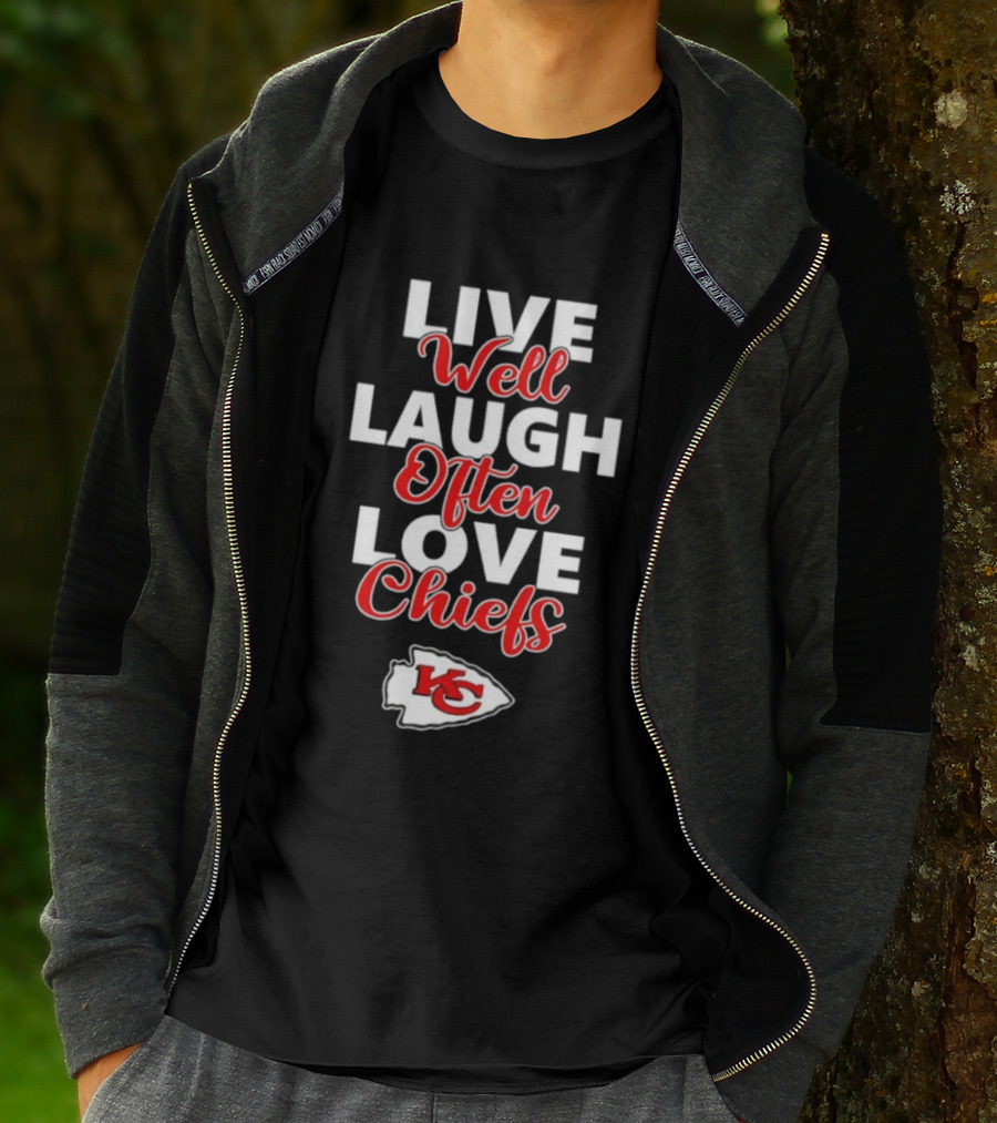 Live Well Laugh Often Love Chiefs KC Emblem T-Shirt