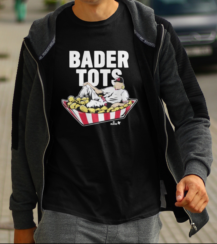 Bader Tots Baseball Player Relaxing In Basket Of Tater Tots T-Shirt