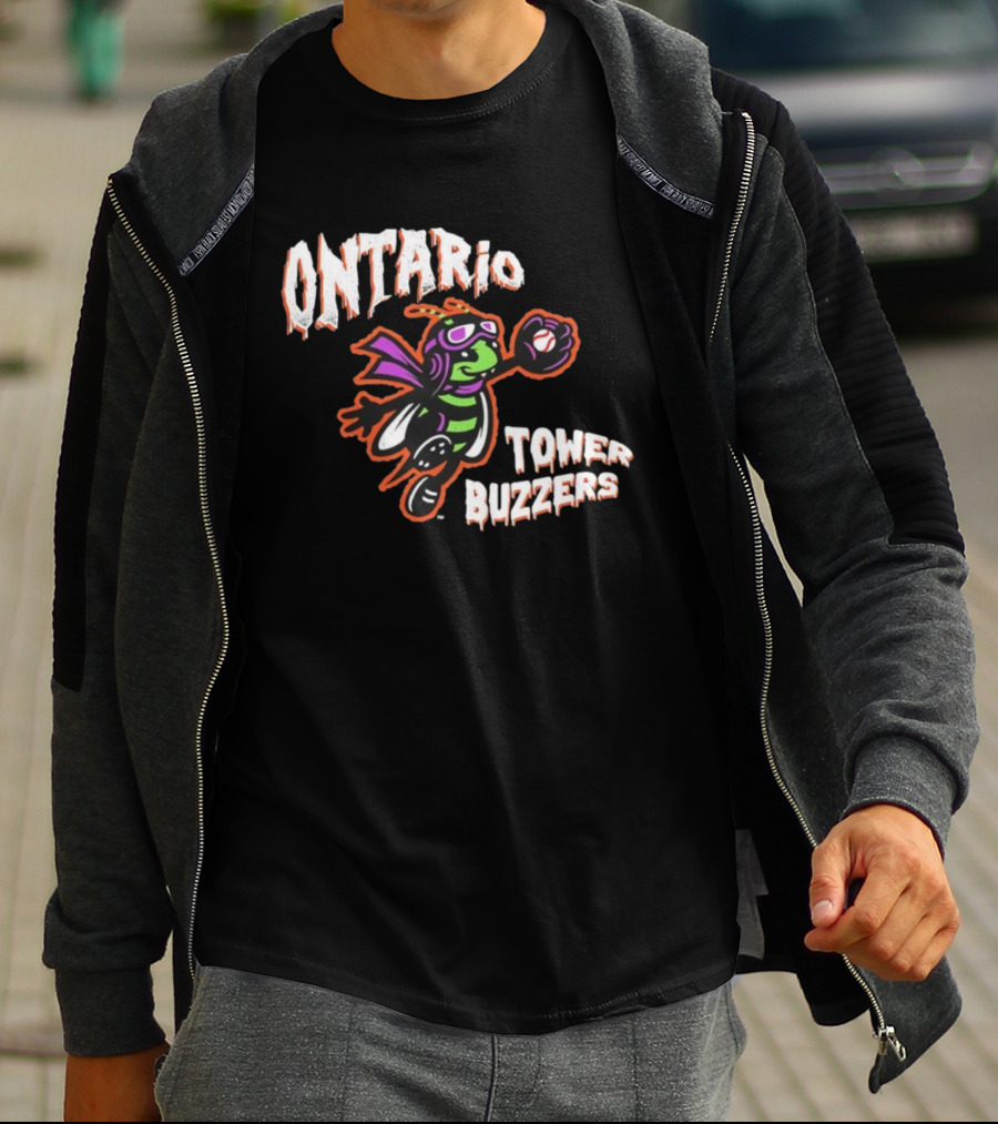Ontario Tower Buzzers Halloween Mascot Baseball Insect T-Shirt