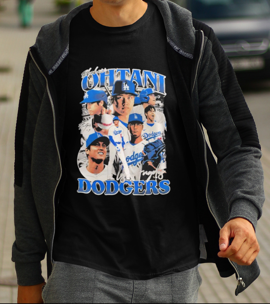 Shohei Ohtani Los Angeles Dodgers Baseball Player Collage Dodgers T-Shirt