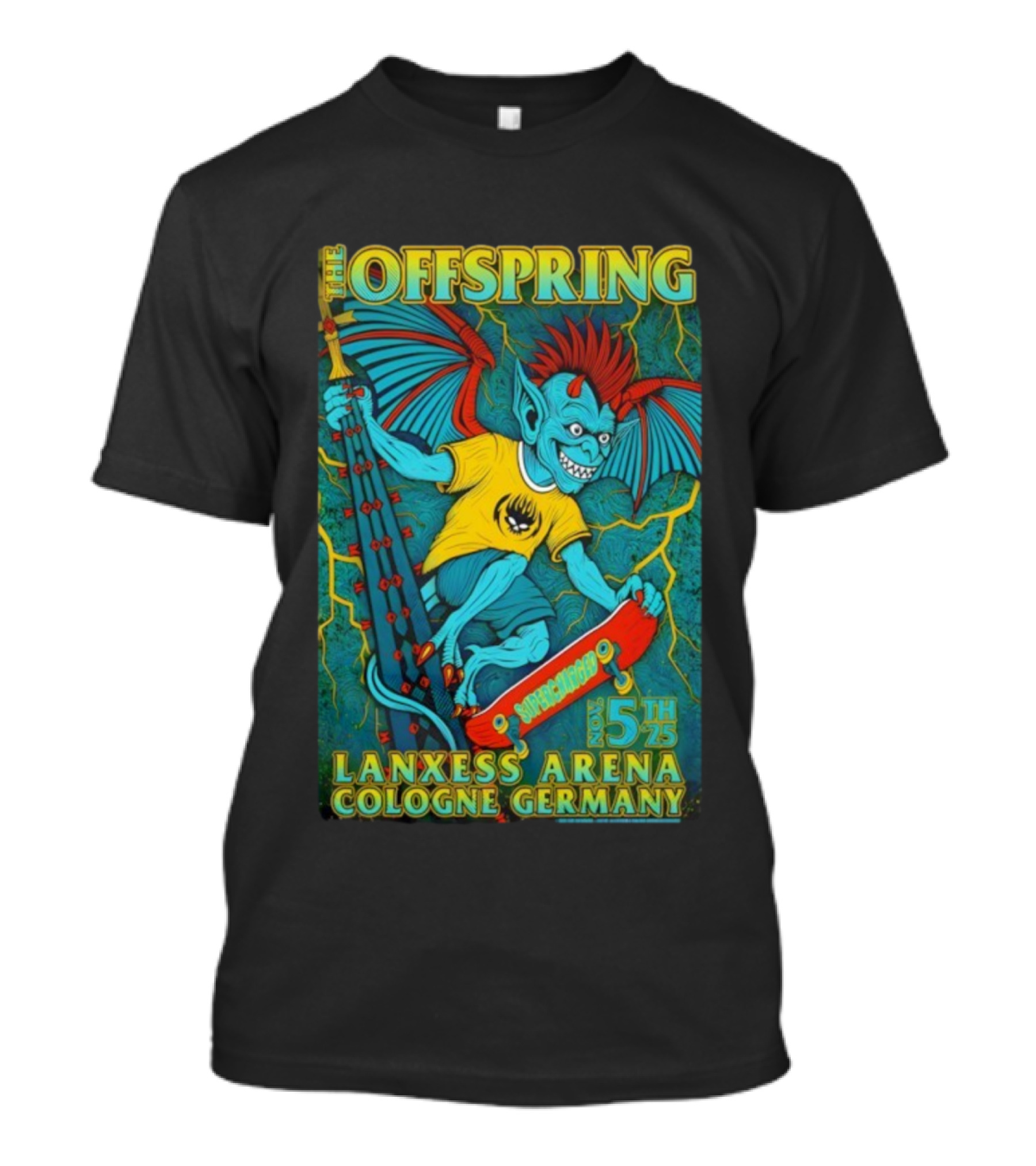 The Offspring Lanxess Arena Cologne Germany Nov 5th 2025 Supercross Monster Bat Skateboard Event T-Shirt