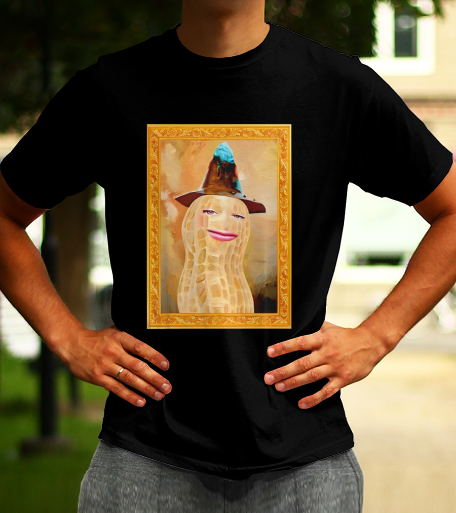 Theburntpeanut Renaissance Portrait With Hat And Blue Figurine T-Shirt