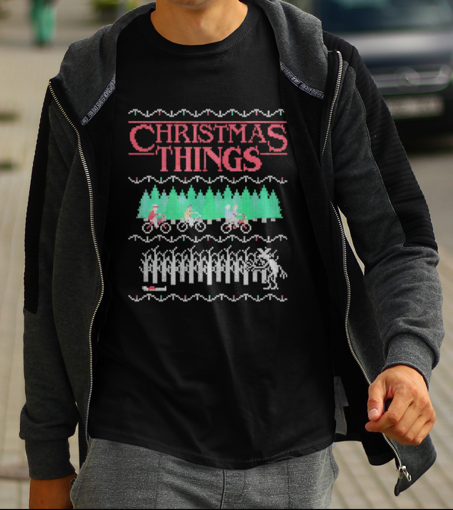 Christmas Things Ugly Ornament Sweater Stranger Things Style T-Shirt